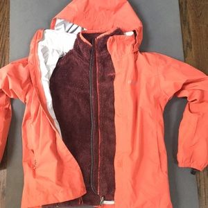 Kids Marmot rain shell with fleece